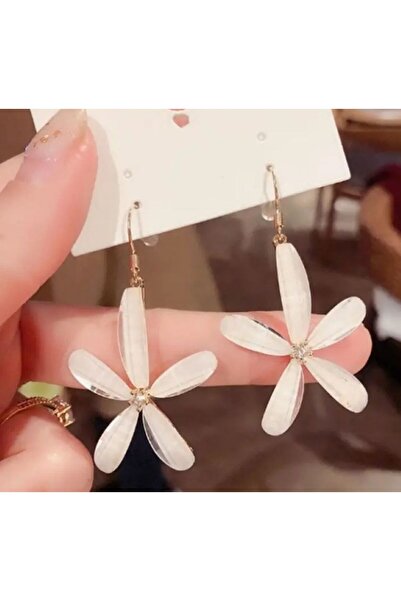 Dgt Luxury White Flower Summer Earrings