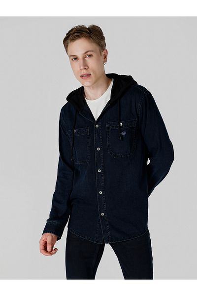 Colin's Men's Navy Blue U.sleeve Shirt