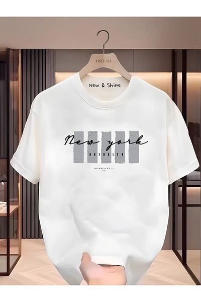 New Shine 1 μπλουζάκι δώρο για αγορές 6 και άνω στο καλάθι - Μπλουζάκι με στάμπα Brooklyn New York