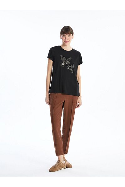 LC Waikiki Women's Elastic Waist Straight Trousers