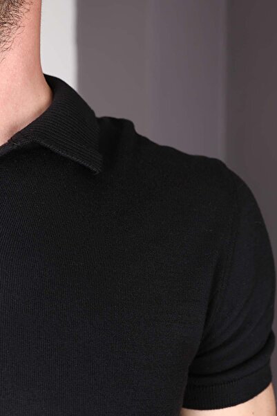 Delpino Πλεκτό Polo Neck Ανδρικό βαμβακερό T-shirt