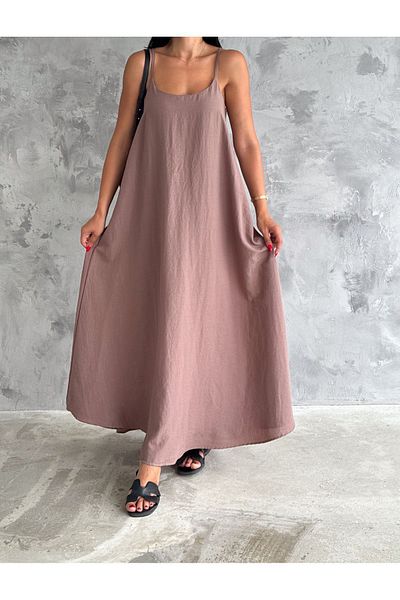 02Lady Fashion Rochie Aerobin casual din bumbac, cu bretele ajustabile