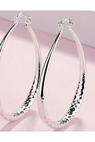 Dgt Luxury 925 Ayar Gümüş Kaplama Oval Küpe