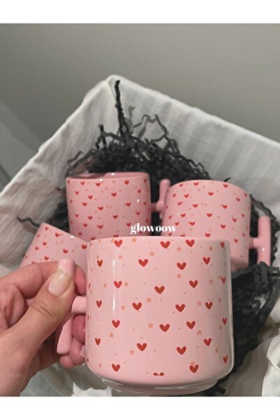 HobiShop Pembe Kupa, Kalpli Kupa, Kalpli Bardak Doğum Günü Hediyesi, Kahve Ku...