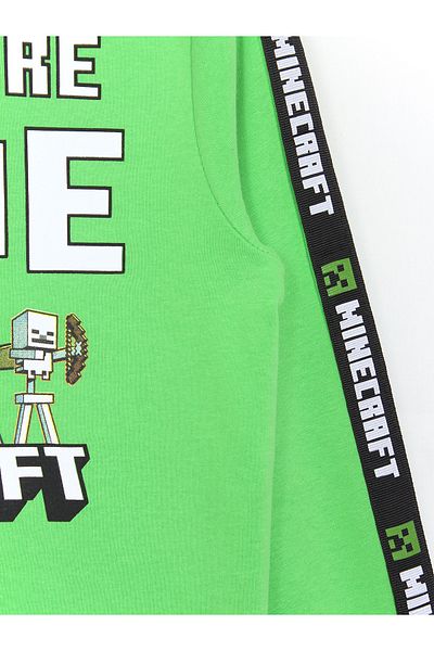 DobaKids Maycraft Adventure Mode Minecraft Printed Boys 2 Thread Winterhoodie Sweatshirt Green