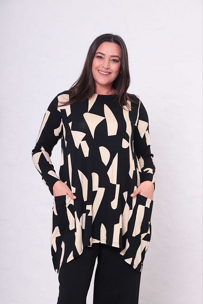 xlargebutik نسيج أنيق ومريح، مجموعة نمط هندسي مرن كامل وواسع