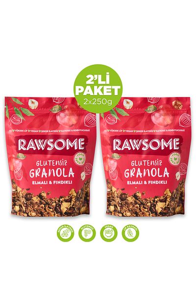 Rawsome 2 Pack Gluten-Free Apple & Hazelnut Granola 2X250G
