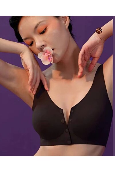İntive Lingerie Gracie Lazer Kesim Dikişsiz Önü Çıtçıtlı Açılabilir Rahat Bra...
