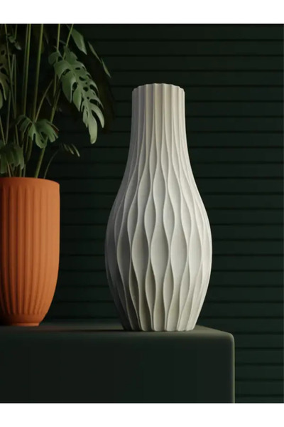 Plasfire Beyaz dekortif Vazo