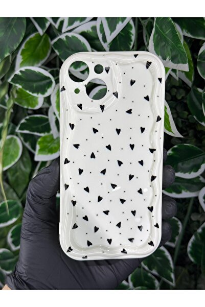 Store IPHONE 13 UYUMLU MİNİ KALP BASKILI DESENLİ SİLİKON KILIF