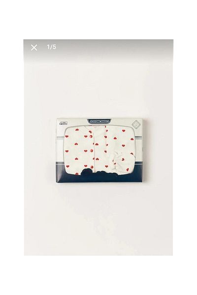 MİLAYS LİFE HOME COLLECTİON Mi̇lays 5-Piece Heart Patterned Hospital Outlet 100% Cotton Set