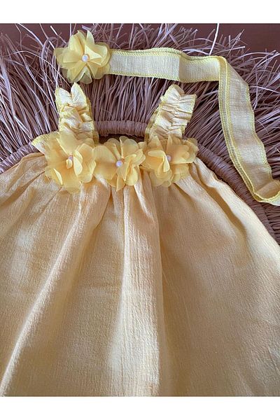 EBRU ÖZÖRGÜCÜ Girl's Floral Şile Cloth Dress and Bandana