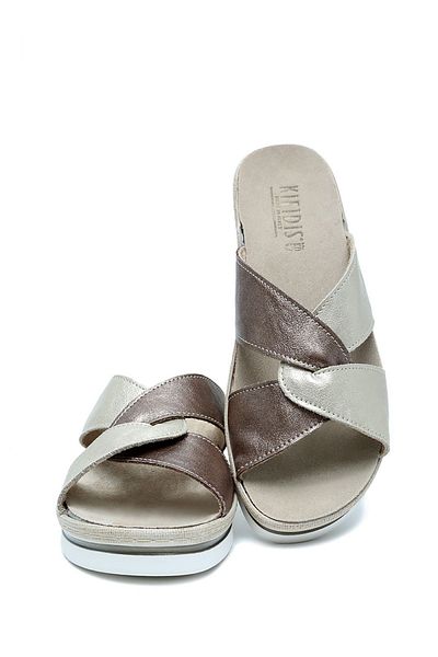 Kifidis C63 Kifidis Italy Anatomical Women's Leather Slippers 36-41 Dubai Bronzo Platino/Bronze