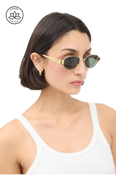 Pierre Lotus Silver Frame Mineral Glass Sunglasses Plg1084