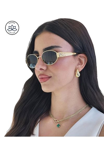 Pierre Lotus Silver Frame Mineral Glass Sunglasses Plg1084