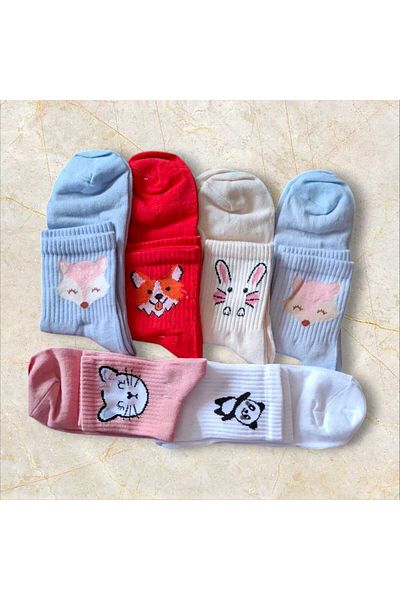 esen Cotton Color Color Women's College Socks 6 Pack