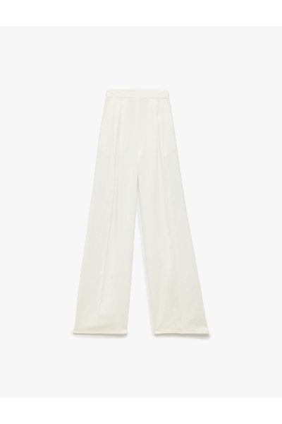 Koton Pantaloni largi cu talie înaltă, cu buzunare, cu talie elastică