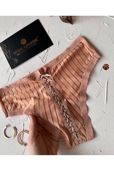 İntive Lingerie Lola See-through Back Tie Detail Βαμβακερό φανταχτερό/καθημερινό εσώρουχο/στρινγκ (Limited)