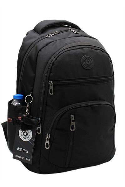Bevitton Waterproof Fabric School Bag - Black