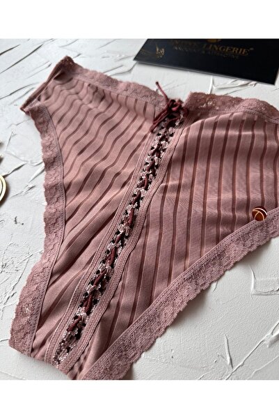 İntive Lingerie Lola See-through Back Tie Detail Βαμβακερό φανταχτερό/καθημερινό εσώρουχο/στρινγκ (Limited)