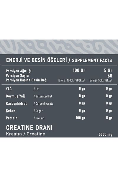 Oversize Sports Oversize Nutrition Creatine Monohydrate 300 Gr 60 Servings