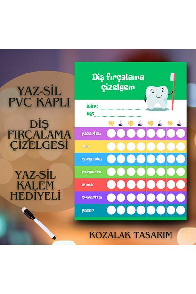 Kozalak Tasarım فرشاة أسنان وقلم هدية مطلية بالبولي فينيل كلوريد
