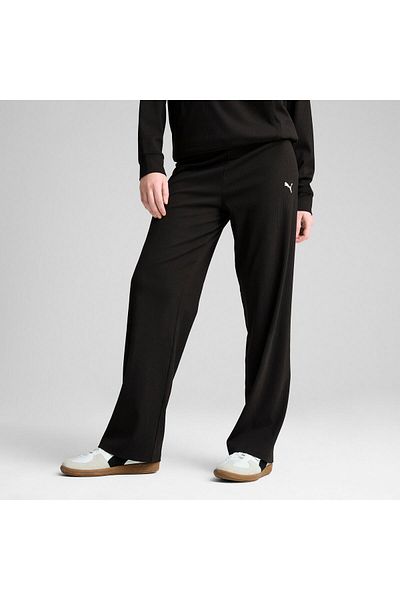 Puma Ess Elevated High-Waist Straight Black Sweatpants Women 68502501