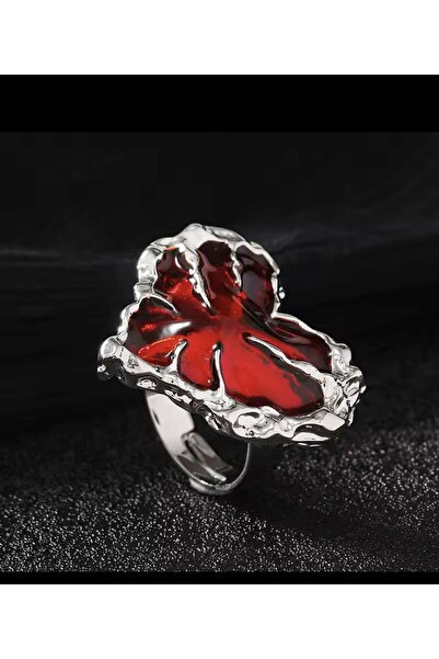 Herşey Nota القوطية الأحمر الشائكة خاتم المرأة قابل للتعديل