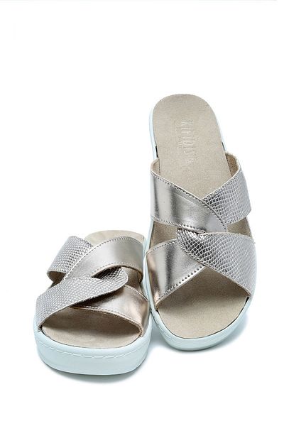 Kifidis Women's Anatomical Leather Slippers M63 Kifidis Italy Gerardo Zeus Platino/Platinum 36-41