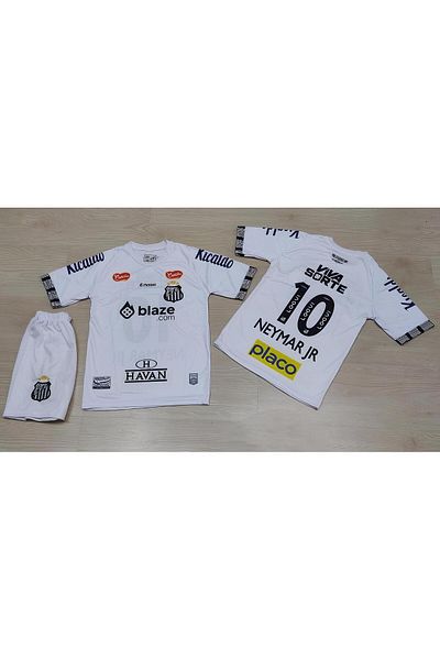 ARROSA Neymar Jr New Season Santos F.C. Children's Jersey Shorts Socks and Wristband Set of 4