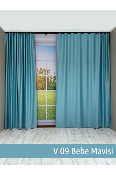 mep mekanik Donatti Baby Blue Star Blackout Perdele de fundal cu o singură aripă, fără pliuri