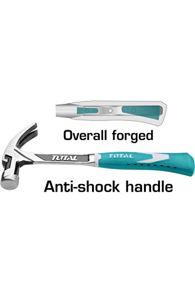 TOTAL 16oz Anti Shock Handle Claw Hammer