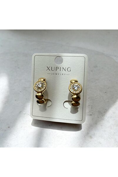 XUPING JEWELRY Xuping Halka Taşlı Gold Küpe