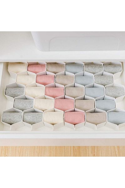 CocoVia Decorative Drawer Divider Organizer 8Pcs Plastic Grid Honeycomb Drawer Separator Organizer