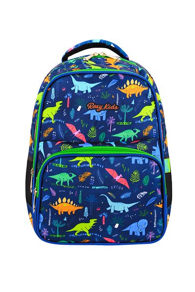 Roxy Dinosaur Patterned Set of 3 - Primary School Bag, Thermal Lunchbox and Pencil Case