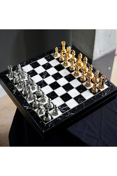 banabirhediye Premium Medium Size Classic Chess Set Wooden Chess, Gift Chess Set Size: 30X30X6 cm