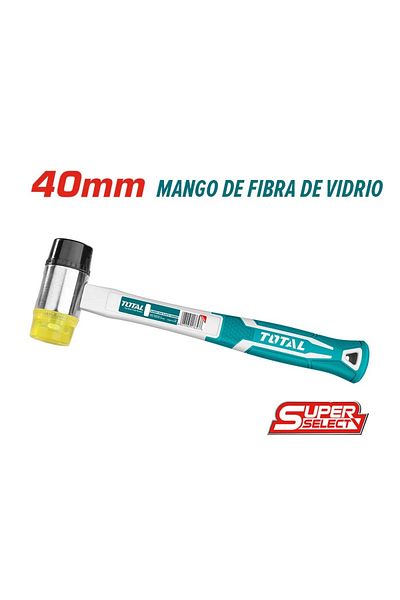 TOTAL 40mm, Fibreglass Handle, Rubber & Plastic Hammer