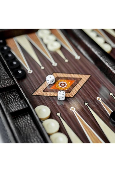 banabirhediye Luxury Large Size Leather Covered Backgammon Set, Leather Covered Backgammon Set, Gift Backgammon Set Dimensions: 49X24X6 cm