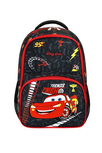 Roxy Primary School Bag - Car Printed Set of 3, Thermal Lunch Box and Pencil Case