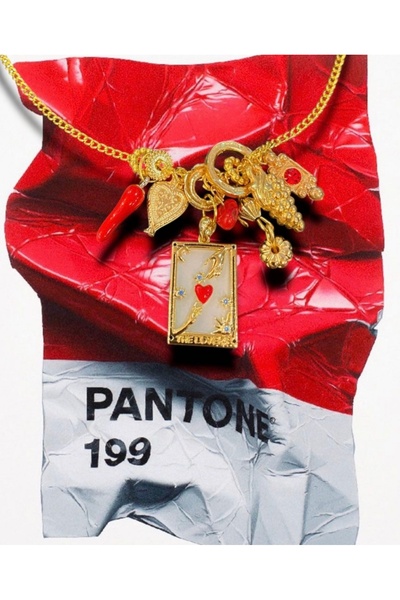 Jovela Kirmizi biber the lovers charm kalp kolye