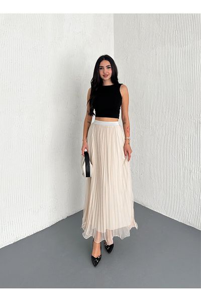 sportiness FUSTA ELASTICA LA TALIE FUSTA TUL PLEAT CU VÂRful MINI