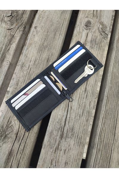 JANJAN Portofel unisex cu fermoar cu velcro, breloc și compartiment pentru monede / PORTOFEL SPORT ORIZONTAL
