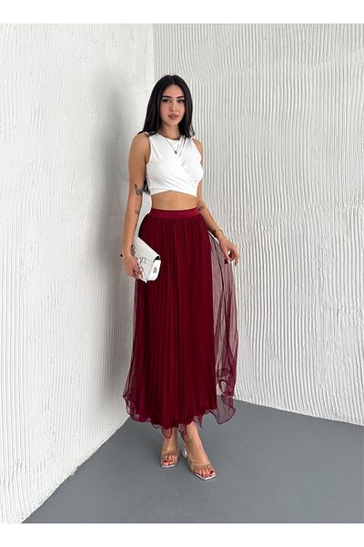 sportiness FUSTA ELASTICA LA TALIE FUSTA TUL PLEAT CU VÂRful MINI