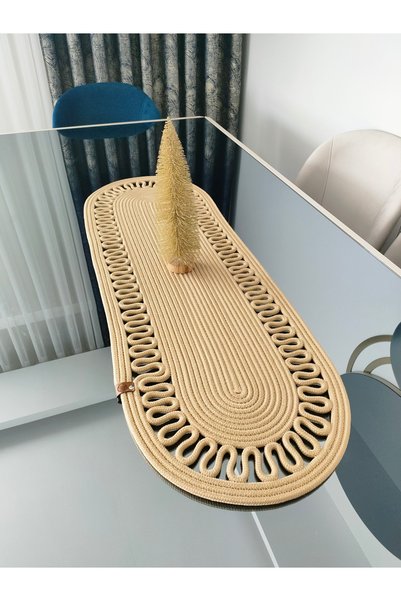 ADES HOME DESİGN Jute, Runner, Placemat, Plate, Table Cloth, Coffee Table Cloth, Tricot Ranır, Lux Presentation
