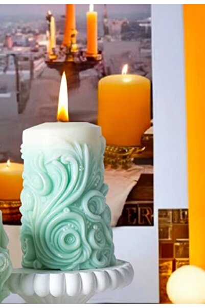 arıca pazarlama dekoratif silindir mum silikon kalıbı oymalı silindir mum sil...