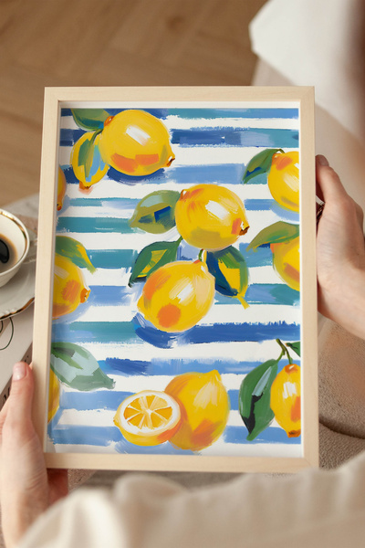 Alf Portraits Italian Lemons Çerçevesiz Poster, Limonlu Duvar Dekoru, Mutfak Duvar Dekoru, Mutfak Ev Dekorasyonu