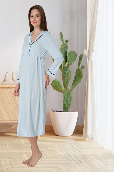 Puerpera Effortt Ribbed Sports Maternity Nightgown Dressing Gown and Pajama Set 4056