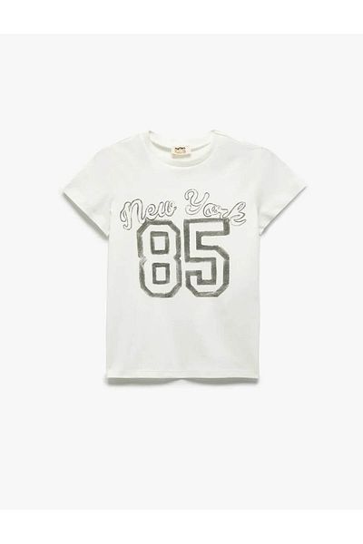 Koton Cotton Printed Short Sleeve Crew Neck T-Shirt