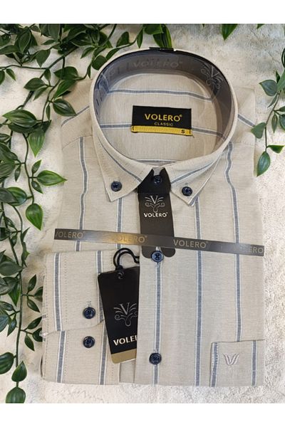 DENİZLİFE Men's Dad Summer Long Sleeve Checked/Plaid Shirt with Pockets