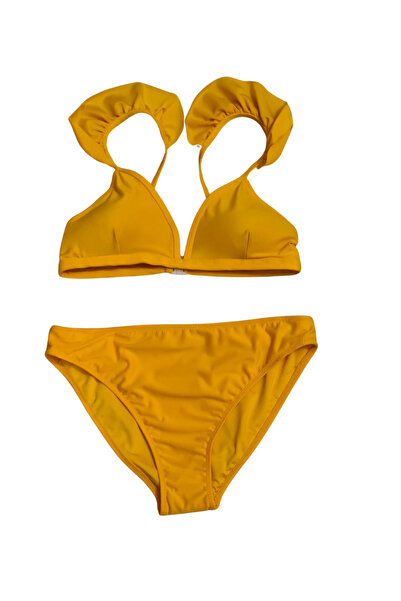 Butik Glowzia Sarı Fırfırlı Kadın Bikini Takımı